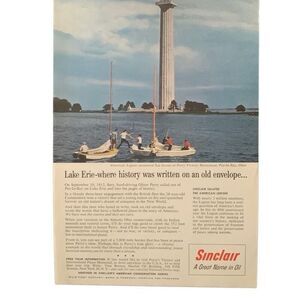 Vintage 1959 Sinclair Oil Lake Erie History Written Ad Advertisement